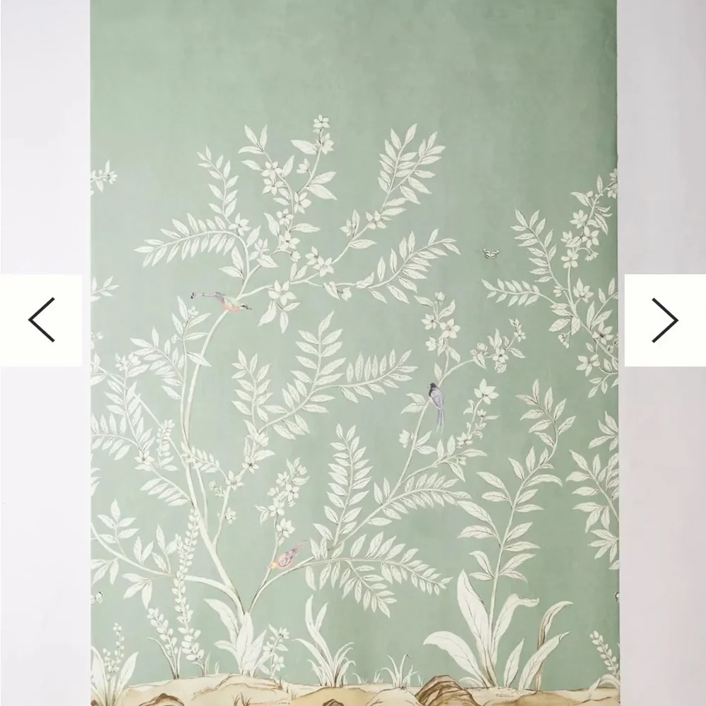 Anthropologie Vining Beauty Floral Green Wall Mural